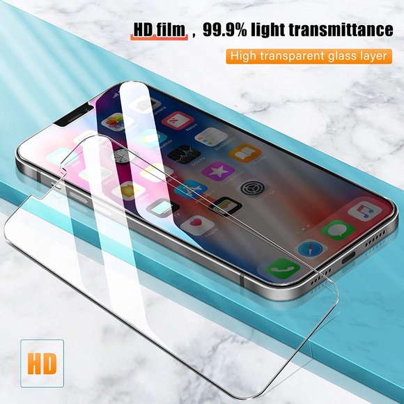 [3 Pack] iPhone 12 / 12 Pro Tempered Glass Screen Protector + Installation Frame - Picture 3 of 7